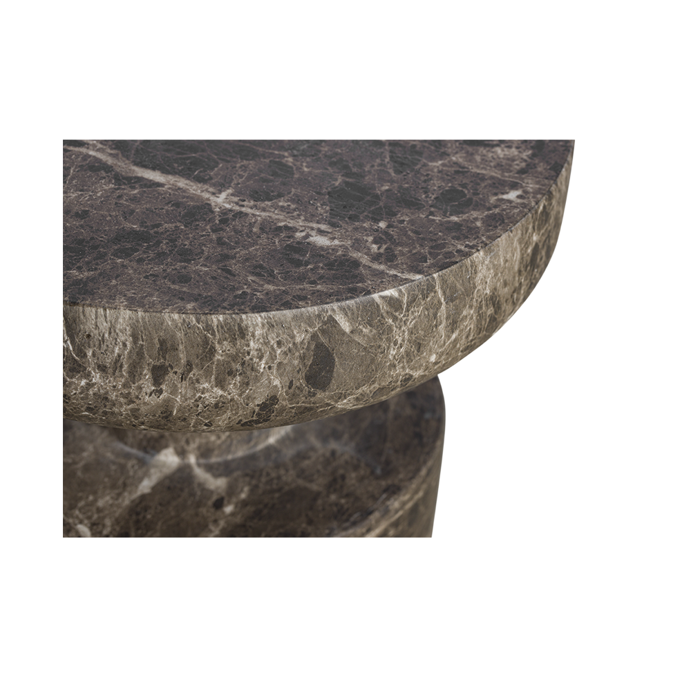 Monaco Round Side Table Brown Marble