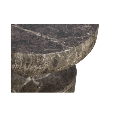 Monaco Round Side Table Brown Marble
