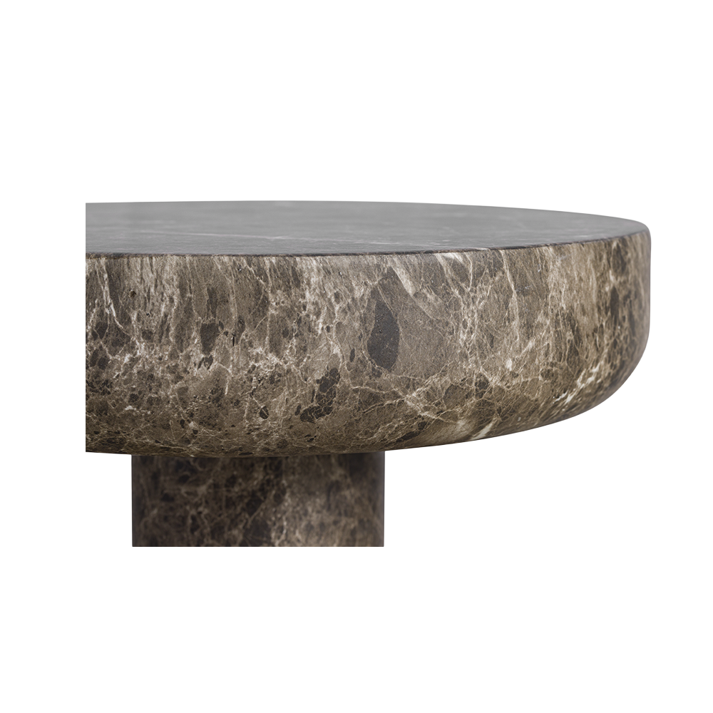 Monaco Round Side Table Brown Marble