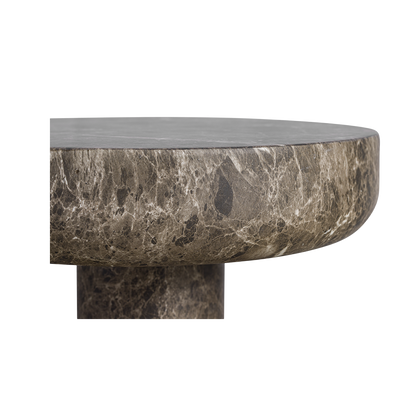 Monaco Round Side Table Brown Marble