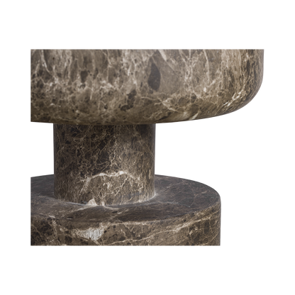 Monaco Round Side Table Brown Marble