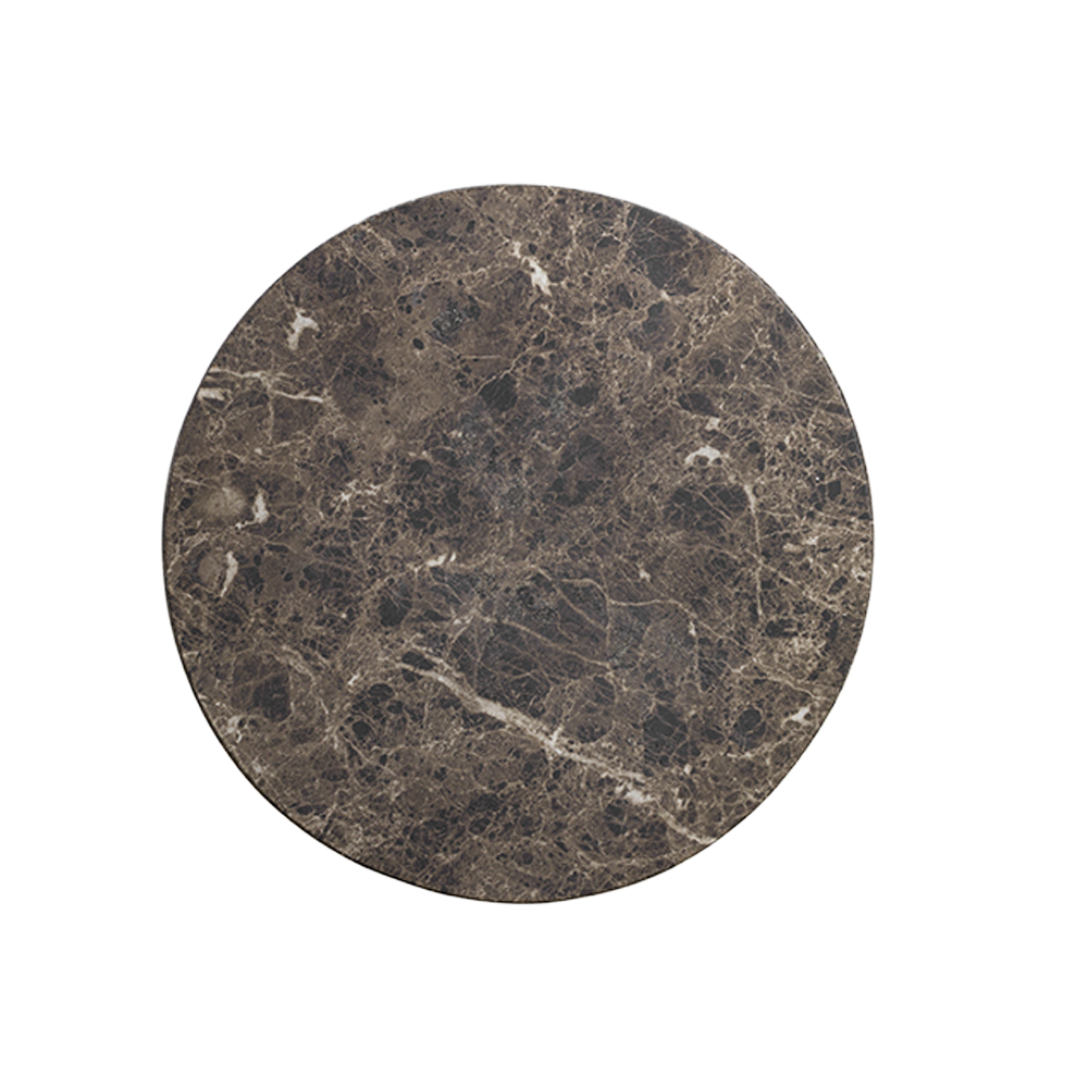 Monaco Round Side Table Brown Marble