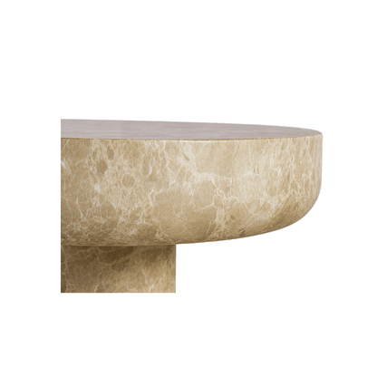 Monaco Round Side Table Gold Marble