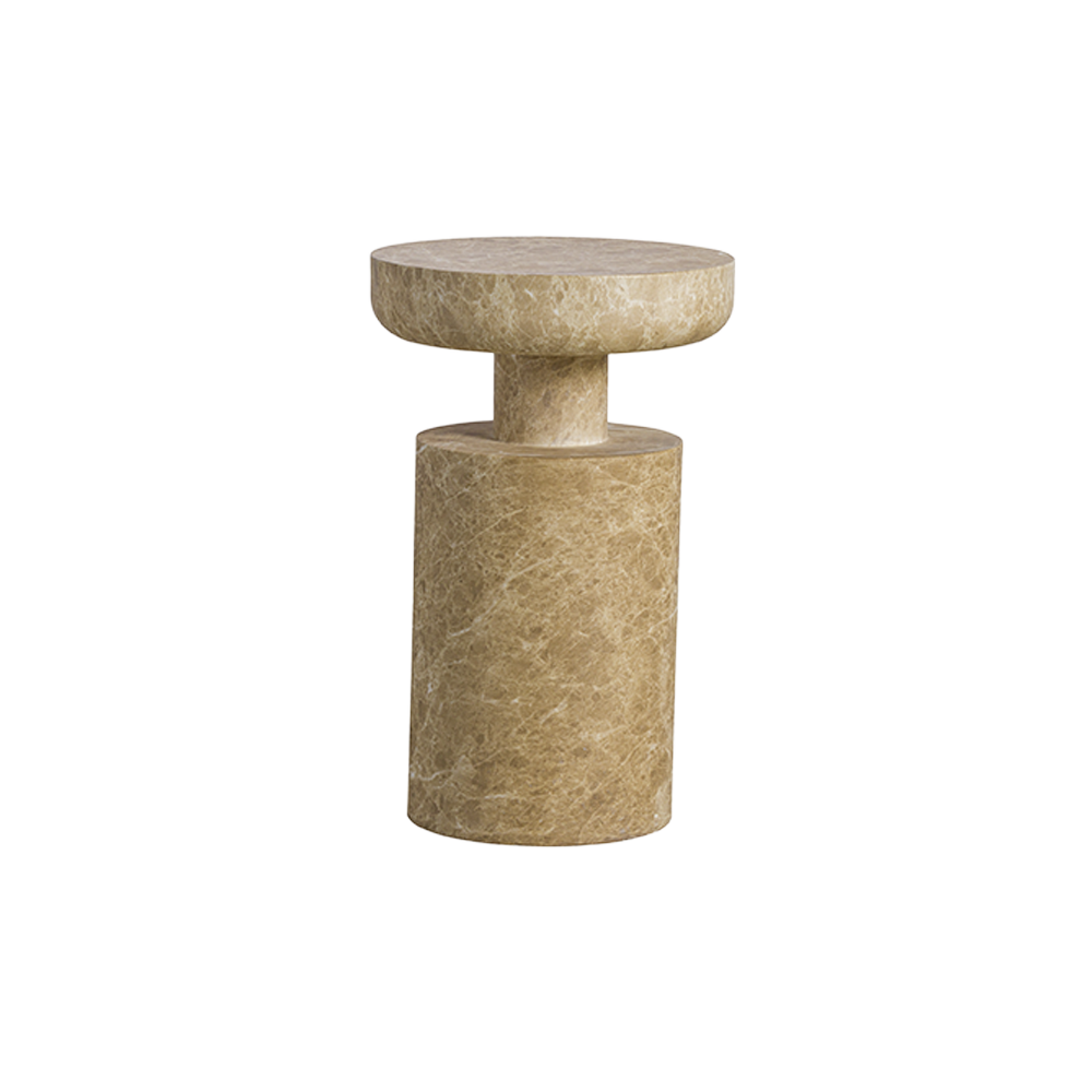 Monaco Round Side Table Gold Marble