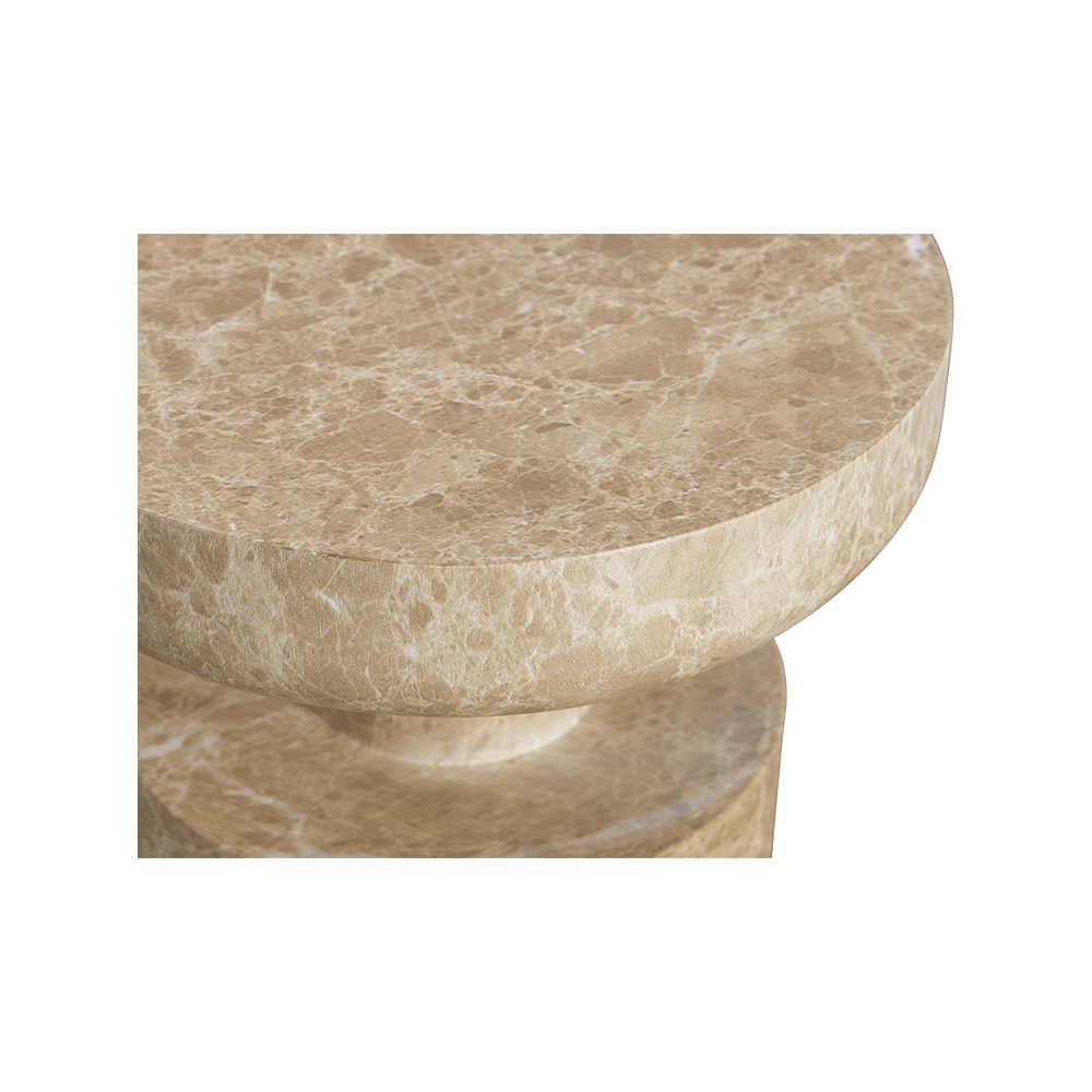 Monaco Round Side Table Gold Marble