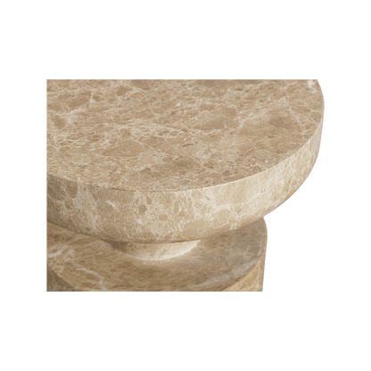 Monaco Round Side Table Gold Marble