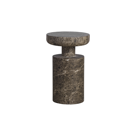 Monaco Round Side Table Brown Marble