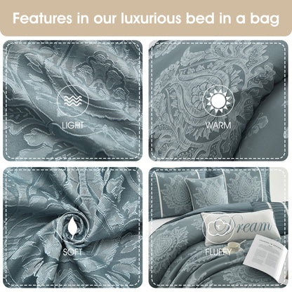 Nanshing Tiana 7 Piece Traditional Damask Comforter Set