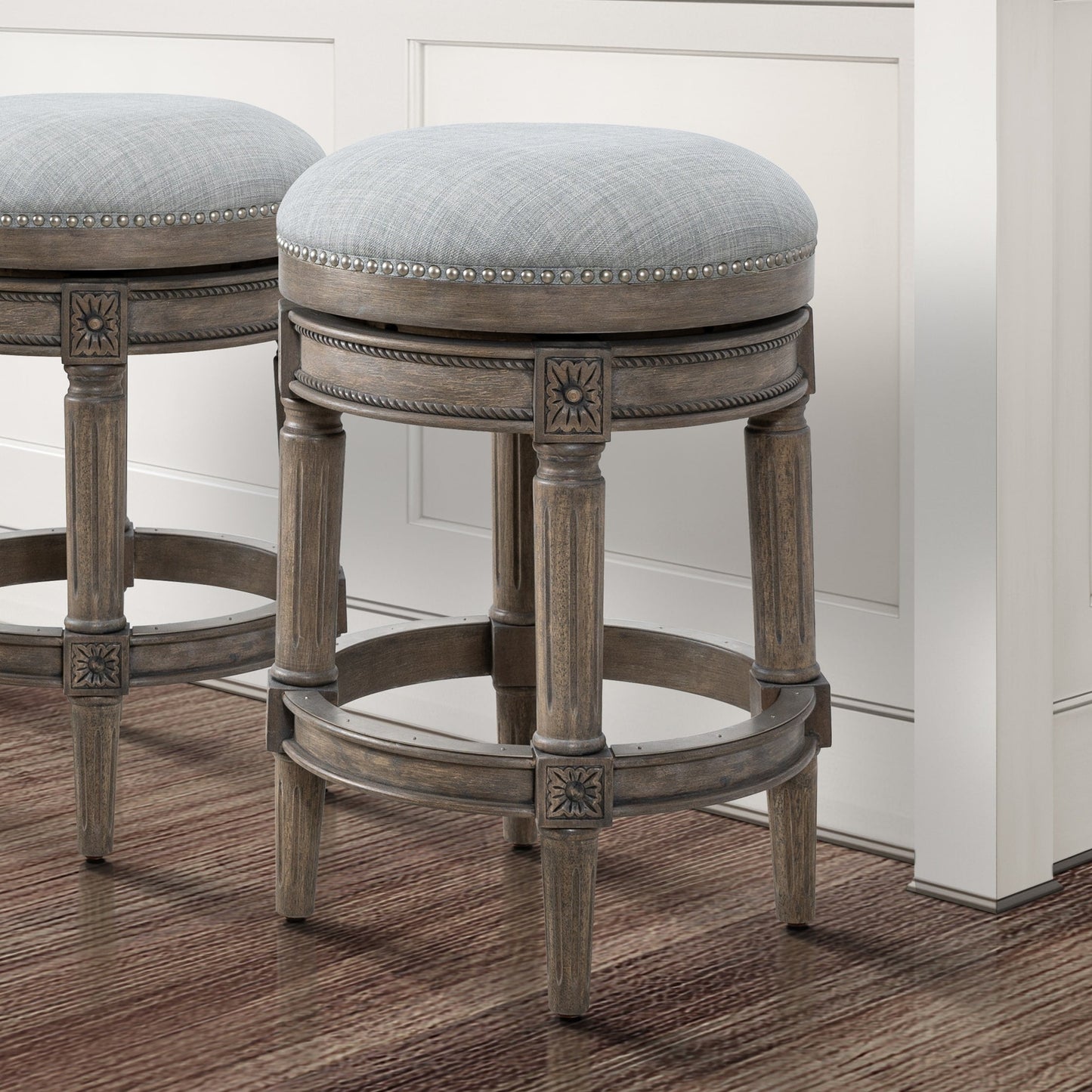 New Ridge Home Goods Chapman Backless Swivel 26 Counter-Height Bar Stool - Counter Height