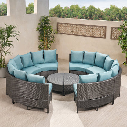 Newton All-Weather Wicker Sectional Sofa Set by Christopher Knight Home