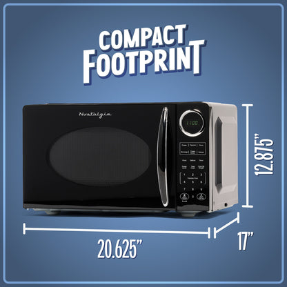 Nostalgia Retro 0.9 Cubic Foot Countertop Microwave Oven
