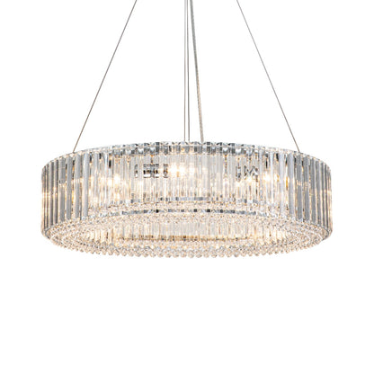 OYIPRO 6/8/12-Light Modern Round Crystal Chandelier Drum Shape Pendant Light for Kitchen Island