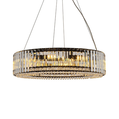 OYIPRO 6/8/12-Light Modern Round Crystal Chandelier Drum Shape Pendant Light for Kitchen Island