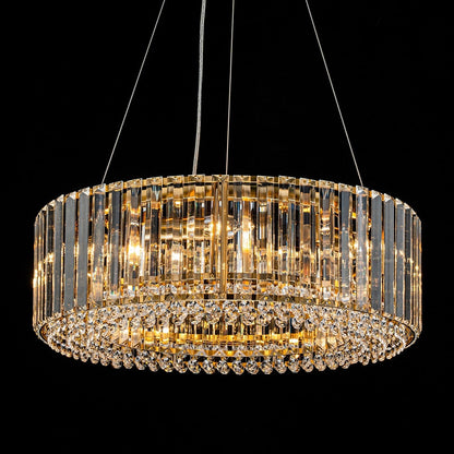 OYIPRO 6/8/12-Light Modern Round Crystal Chandelier Drum Shape Pendant Light for Kitchen Island
