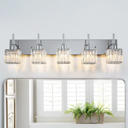 Ora Modern Dimmable Crystal Bathroom Light Fixtures Over Mirror Glam Vanity Lights