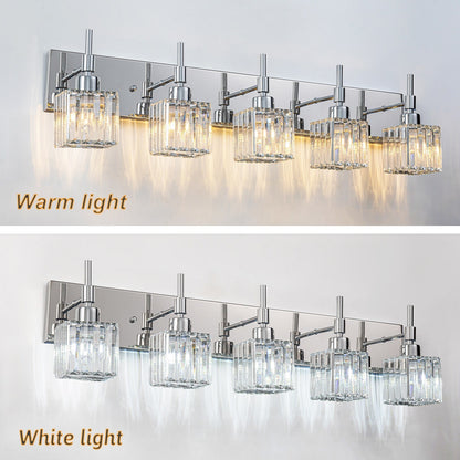 Ora Modern Dimmable Crystal Bathroom Light Fixtures Over Mirror Glam Vanity Lights