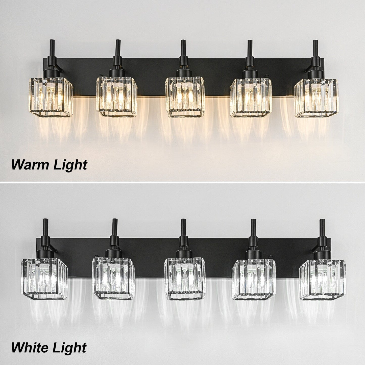 Ora Modern Dimmable Crystal Bathroom Light Fixtures Over Mirror Glam Vanity Lights