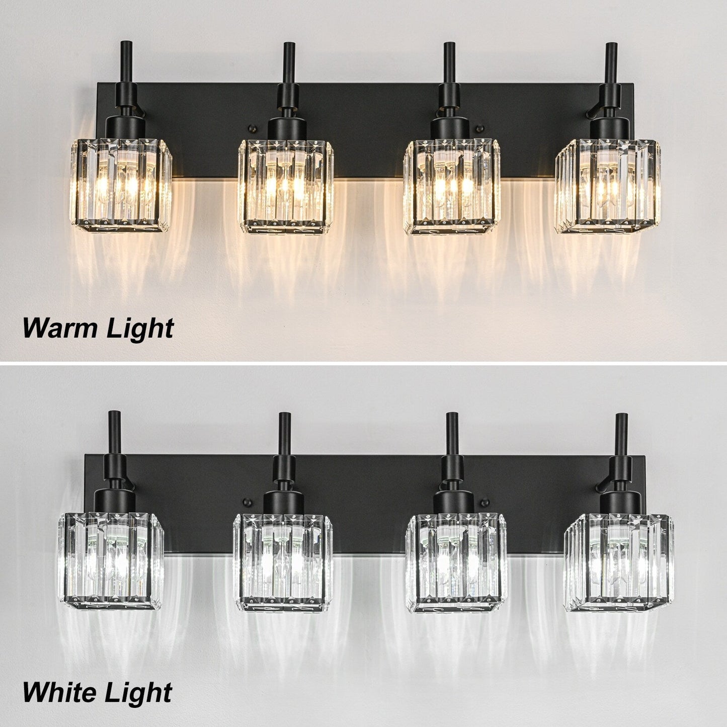 Ora Modern Dimmable Crystal Bathroom Light Fixtures Over Mirror Glam Vanity Lights