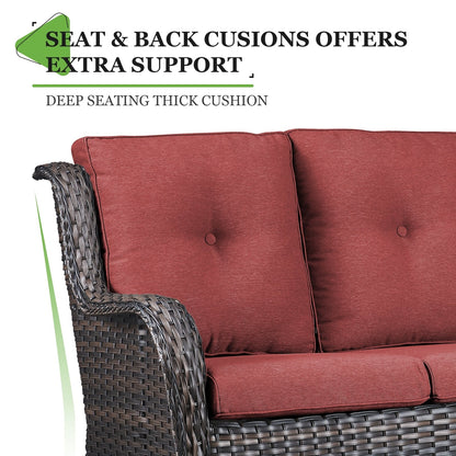 Gymojoy Outdoor Loveseat Wicker Sofa Set Rattan Sofa