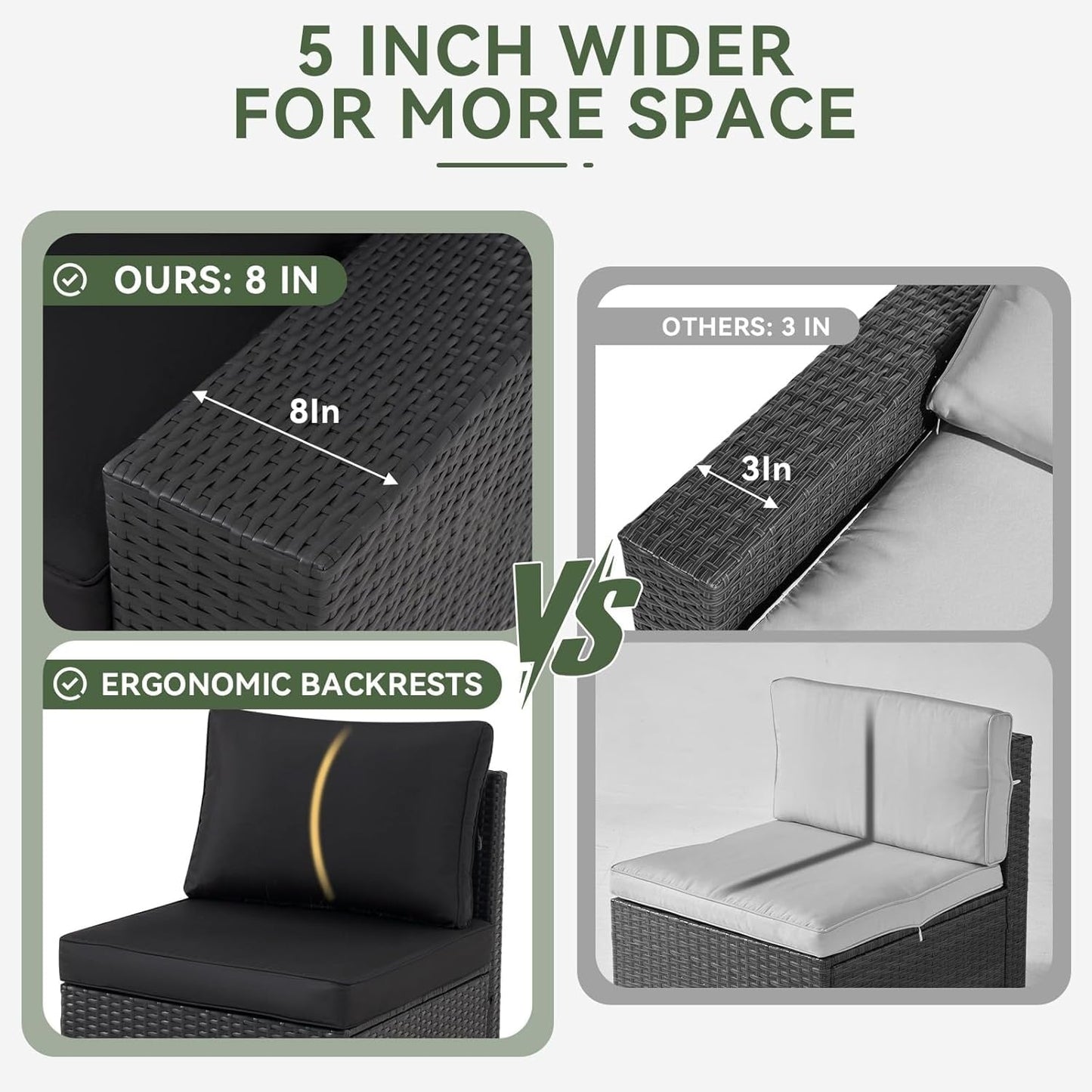 Outdoor Patio Furniture Sets with 4in Thicken Cushion