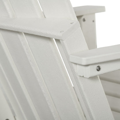Outsunny Folding Adirondack Chair, HDPE Outdoor All Weather Plastic Lounge Beach Chairs for Patio Deck and Lawn Furniture