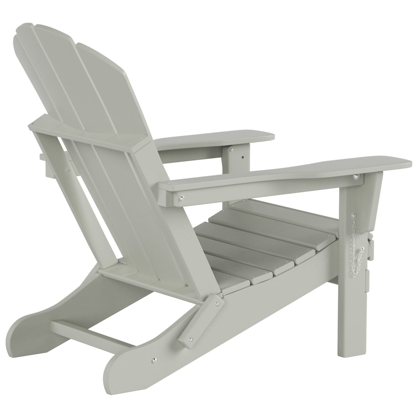 Polytrends Laguna Hdpe All Weather Outdoor Patio Foldable Adirondack Chair With Ottoman (2-Piece Set)