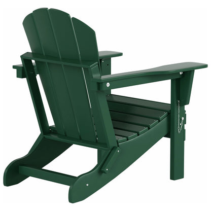 Polytrends Laguna Hdpe All Weather Outdoor Patio Foldable Adirondack Chair With Ottoman (2-Piece Set)