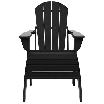 Polytrends Laguna Hdpe All Weather Outdoor Patio Foldable Adirondack Chair With Ottoman (2-Piece Set)