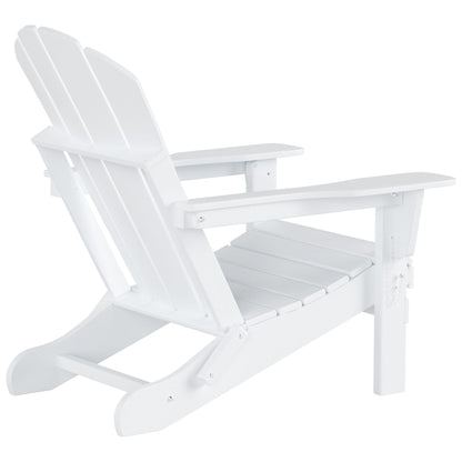 Polytrends Laguna Hdpe All Weather Outdoor Patio Foldable Adirondack Chair With Ottoman (2-Piece Set)