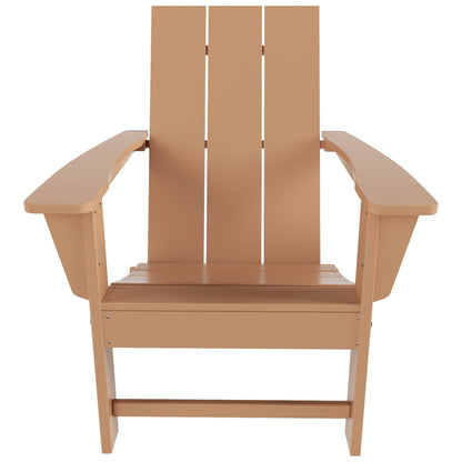 Polytrends Shoreside Modern Eco-Friendly All Weather Commercial-Residential Folding Adirondack Chair