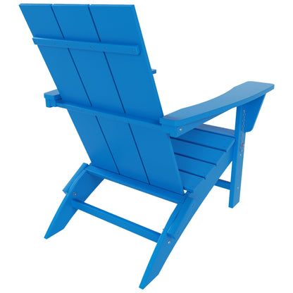 Polytrends Shoreside Modern Eco-Friendly All Weather Commercial-Residential Folding Adirondack Chair