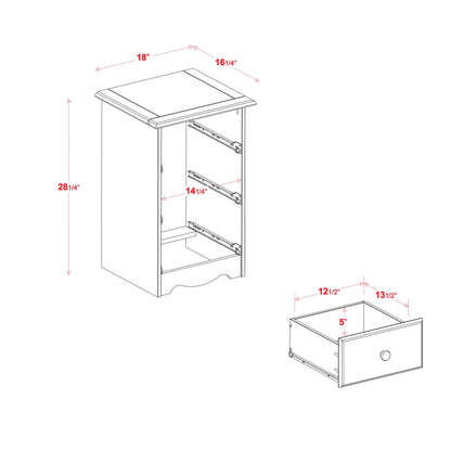 Palace Imports 100% Solid Wood 3-Drawer Nightstand with Metal or Wooden Knobs