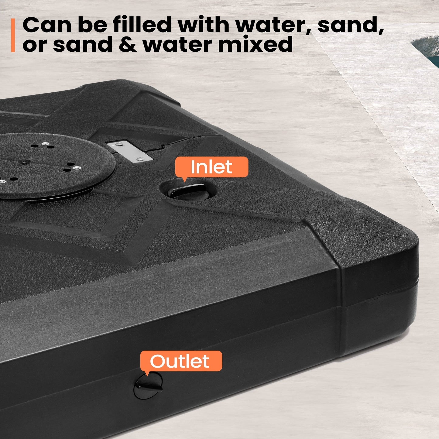 Pellebant 220 lbs Patio Cantilever Umbrella Base with Wheels - N/A