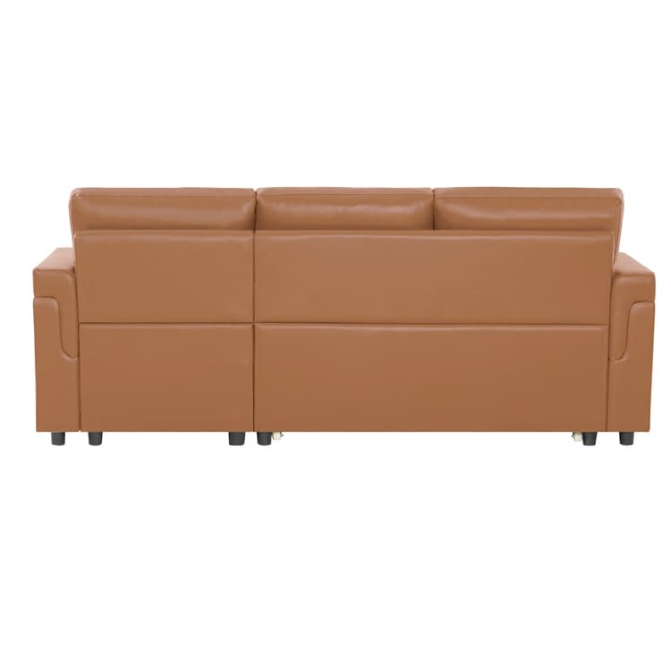 Reversible Sectional Sofa with Pull-Out Sleeper Bed, Hidden Storage Chaise, Durable Legs,