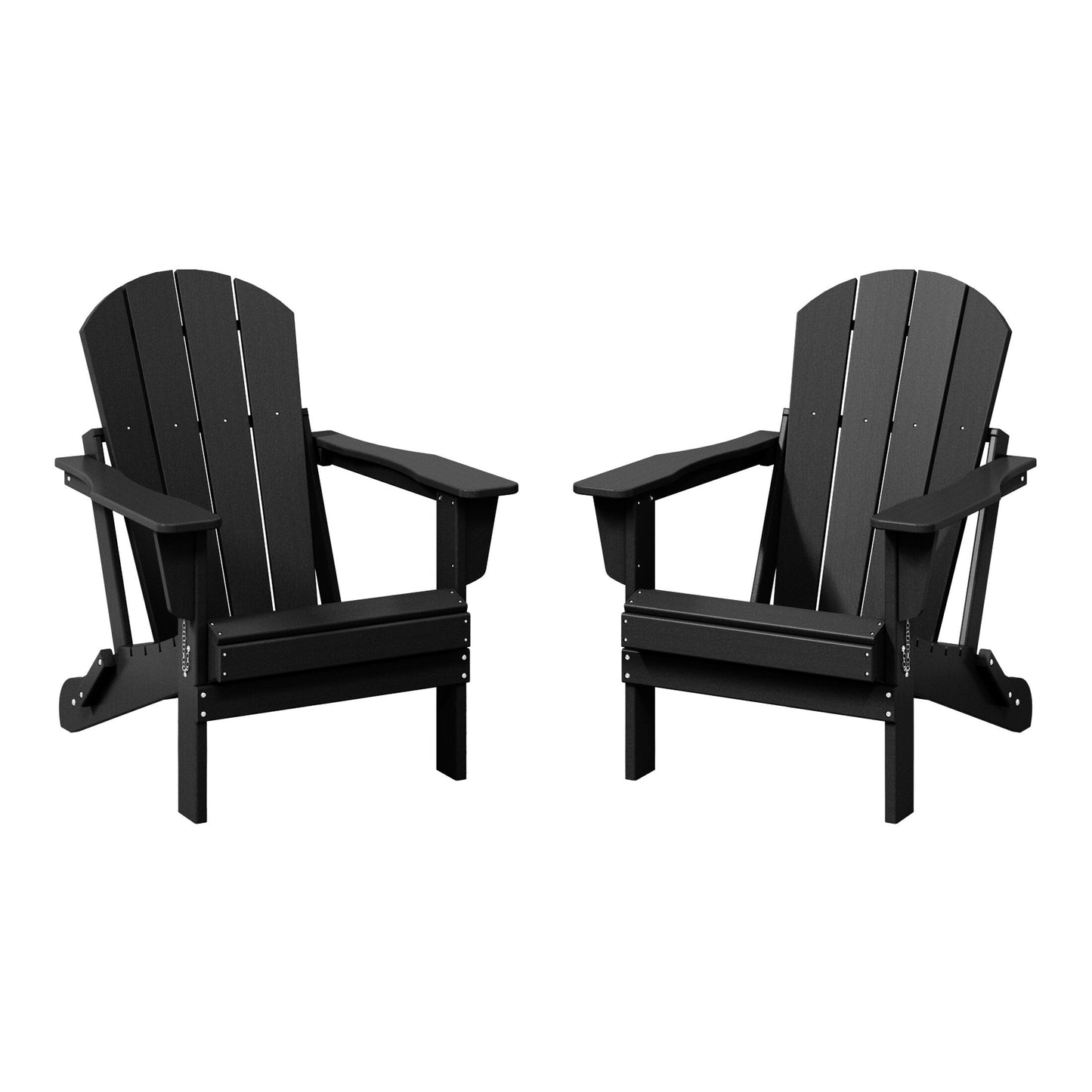 Polytrends Laguna Weather Resistant Outdoor Patio Folding Adirondack Chairs (Set of 2)