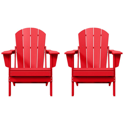 Polytrends Laguna Weather Resistant Outdoor Patio Folding Adirondack Chairs (Set of 2)