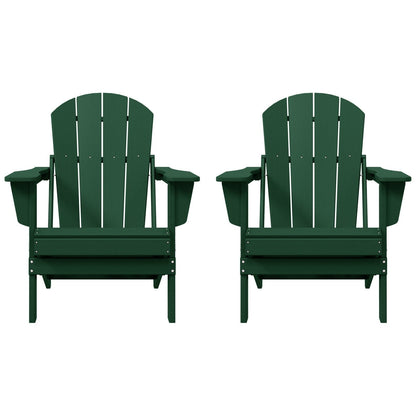 Polytrends Laguna Weather Resistant Outdoor Patio Folding Adirondack Chairs (Set of 2)
