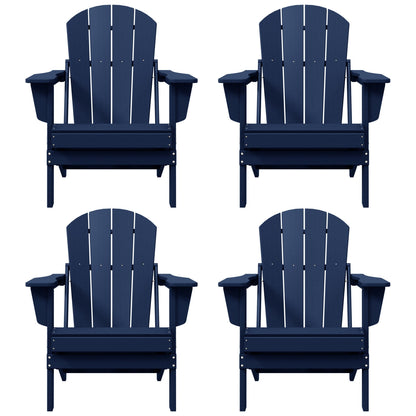 Polytrends Laguna Weather Resistant Outdoor Patio Folding Adirondack Chairs (Set of 4)