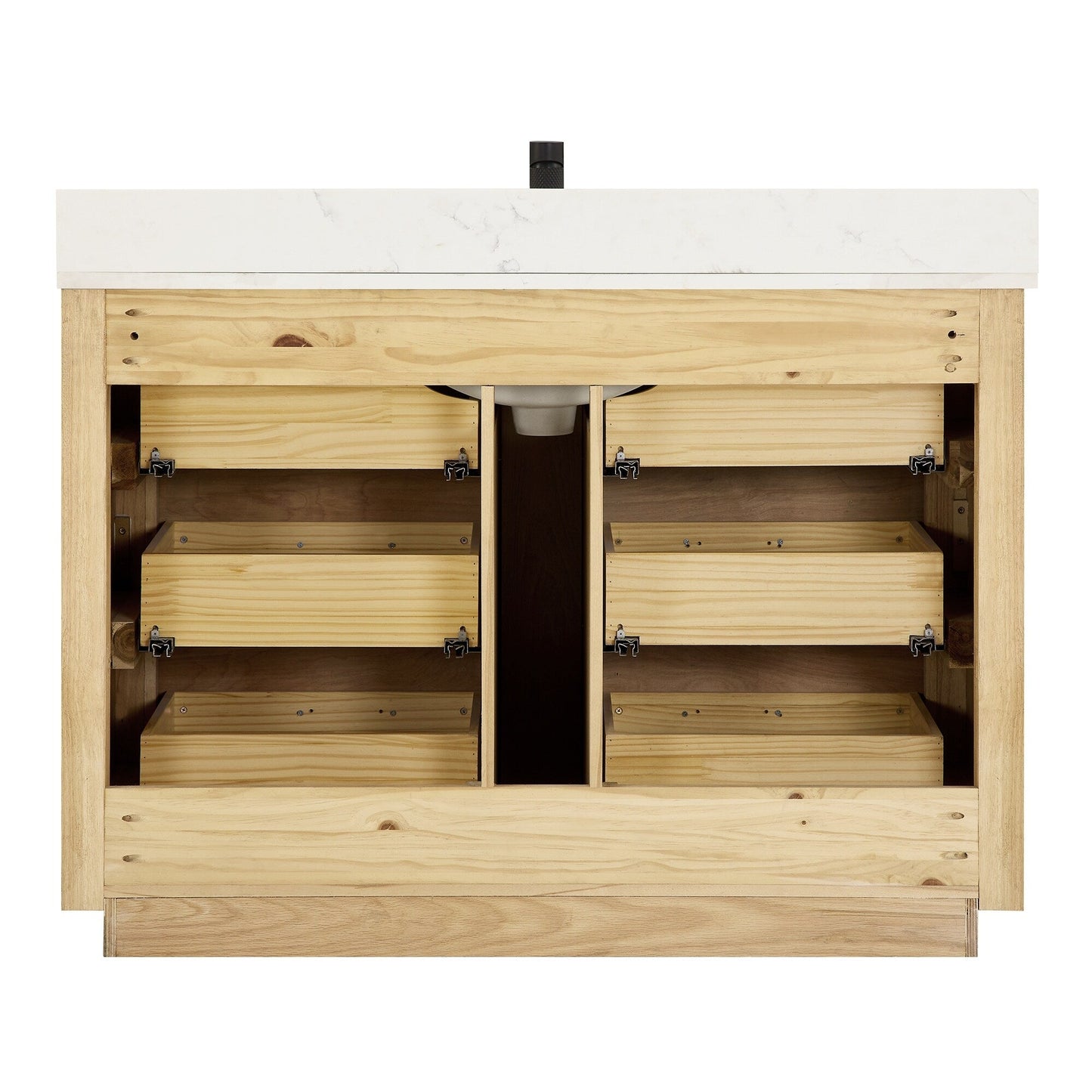 Porto Bath Vanity with White Quartz Stone Top without Mirror