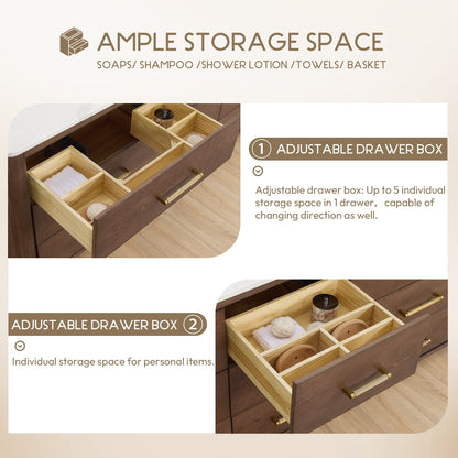 Porto Bath Vanity with White Quartz Stone Top without Mirror