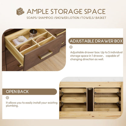 Porto Bath Vanity with White Quartz Stone Top without Mirror