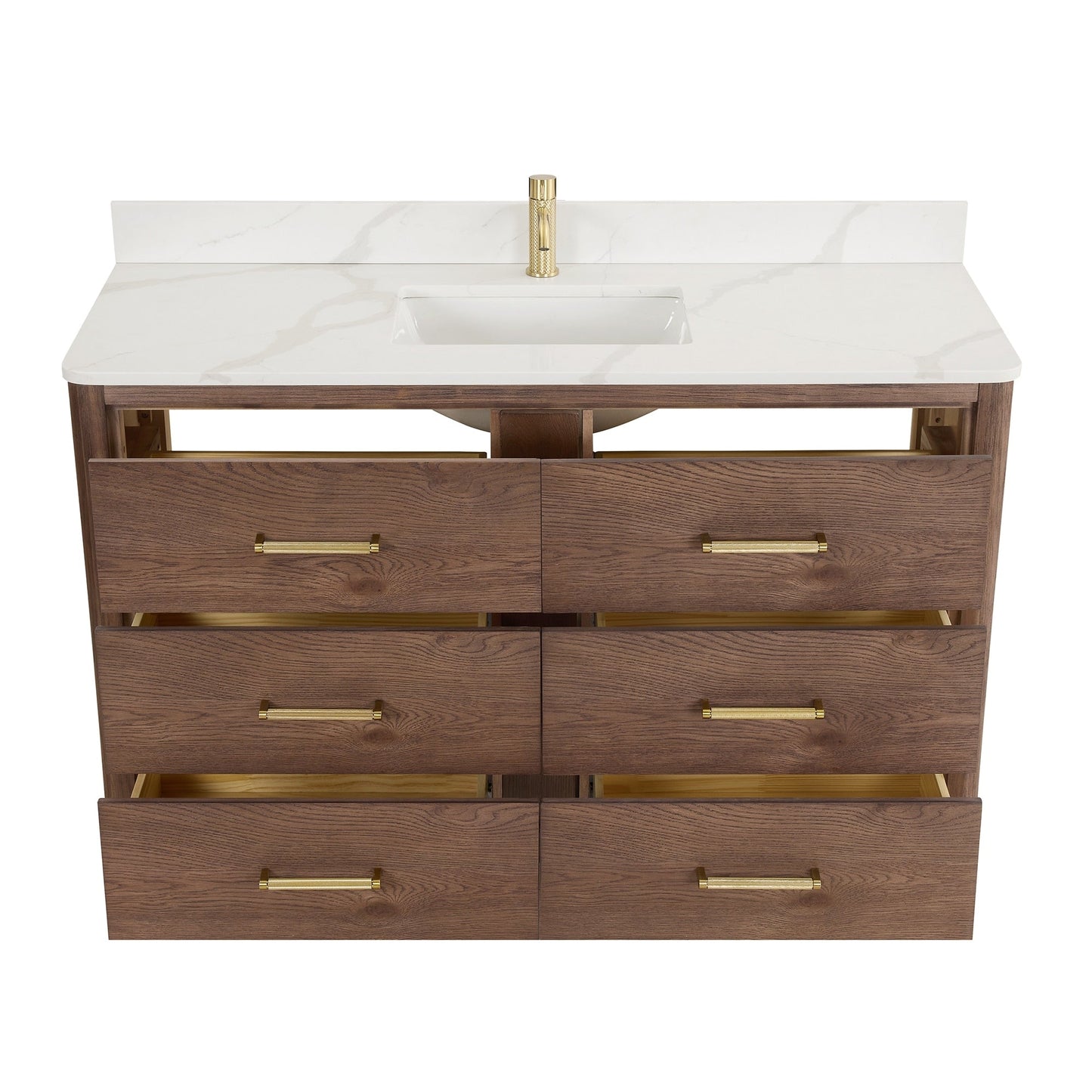 Porto Bath Vanity with White Quartz Stone Top without Mirror