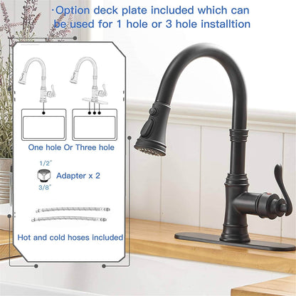 Pull Down Kitchen Faucet Single Handle Modern One Hole Kitchen Sink Faucets With Pull Down Sprayer Basin Tap With Deck Plate