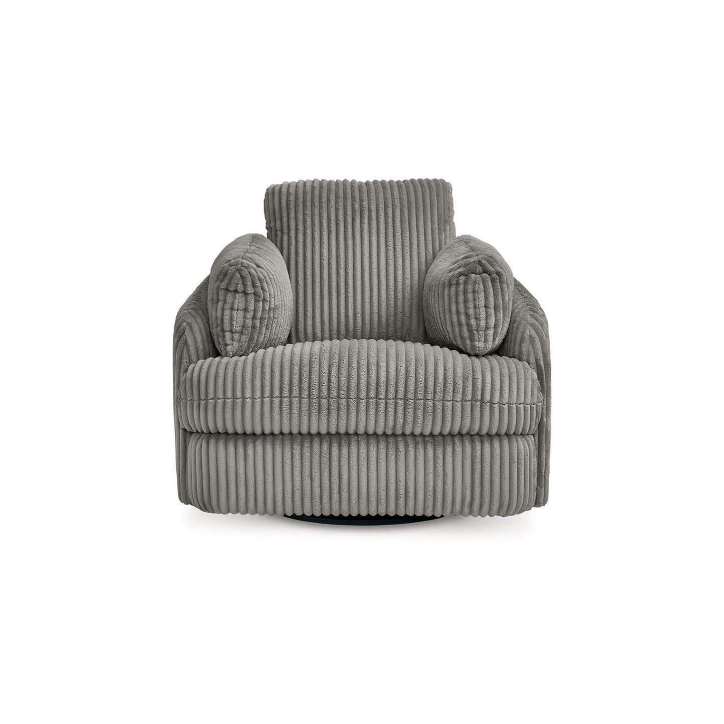 Rikki Swivel Glider Manual Recliner Chair, Gray Corduroy, 2 Pillows