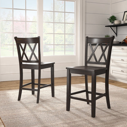 Ronda Double X-Back Counter Height Chairs (Set of 2)
