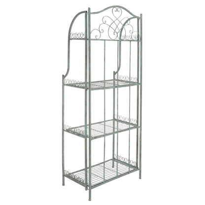 SAFAVIEH Bryn Victorian Wrought Iron 4-Tier Outdoor Bakers Rack - 25 In. W x 15 In. D x 63 In. H - 25W x 15D x 63H