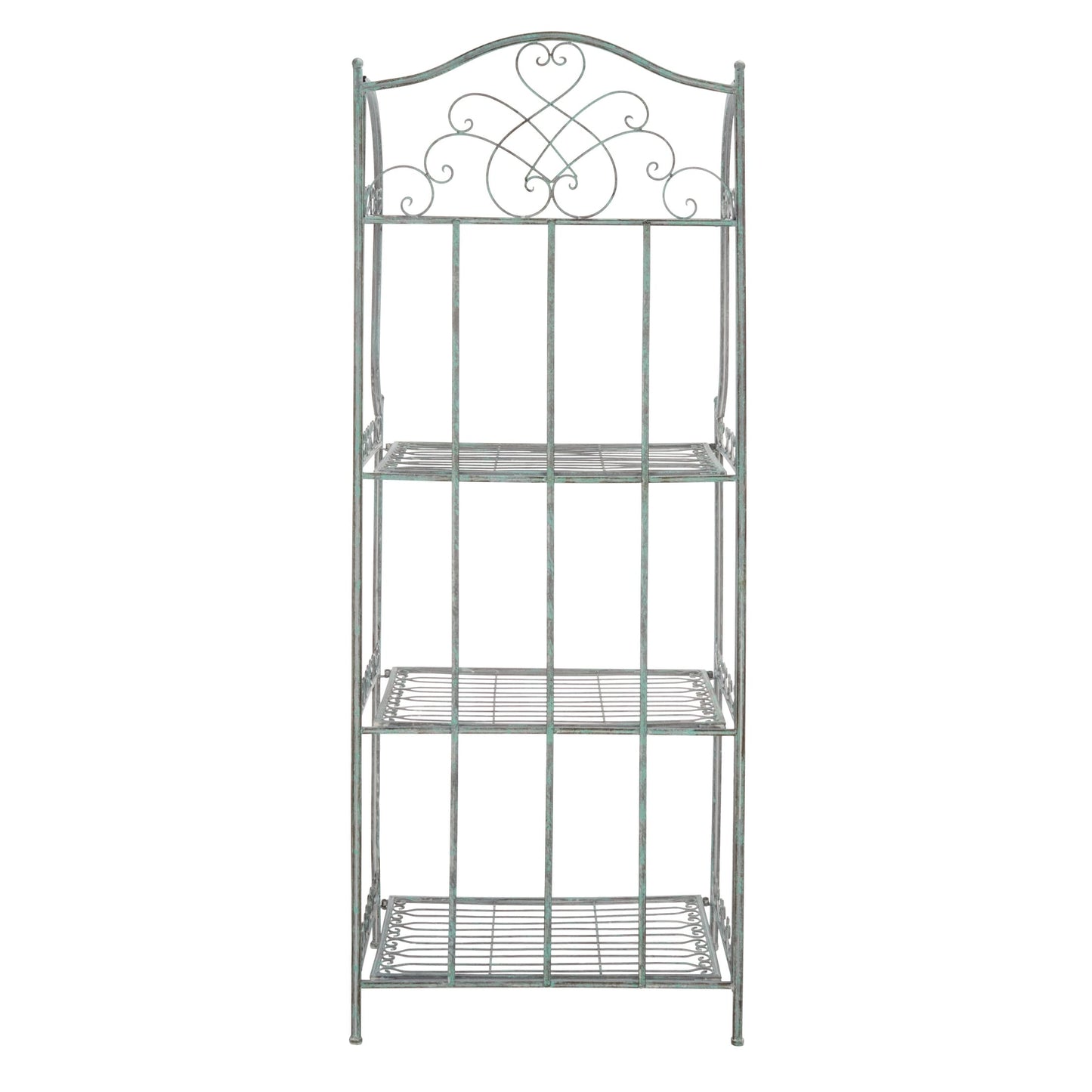 SAFAVIEH Bryn Victorian Wrought Iron 4-Tier Outdoor Bakers Rack - 25 In. W x 15 In. D x 63 In. H - 25W x 15D x 63H