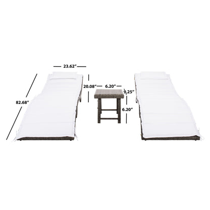 SAFAVIEH Outdoor Blaguna 3-Piece Sun Lounger Set - 83Wx20Dx24H