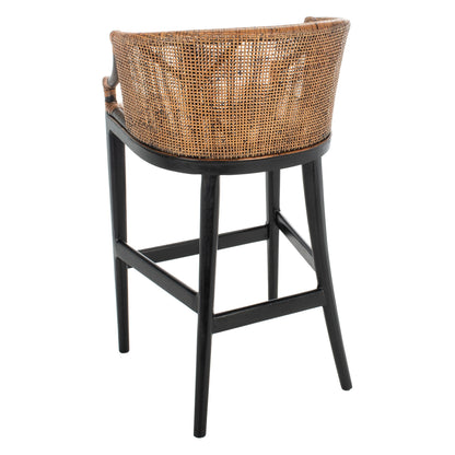 SAFAVIEH Virona Rattan 30-inch Bar Stool - 22.3 W x 20.5 L x 39 H - 22Wx21Dx39H