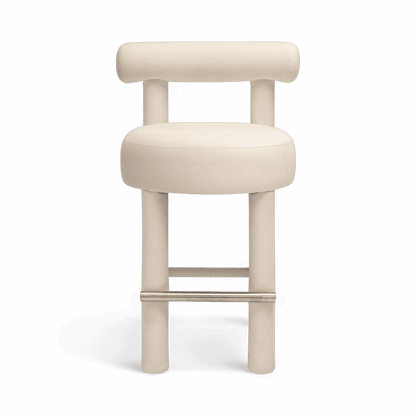 Arch Off White Velvet Counter Stool
